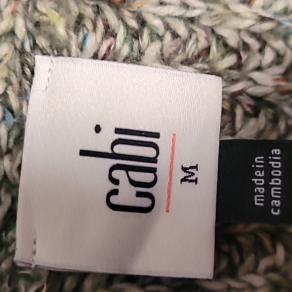 Cabi Travel Cardigan Sz M Heathered Green Chunky Preppy - Picture 8 of 12